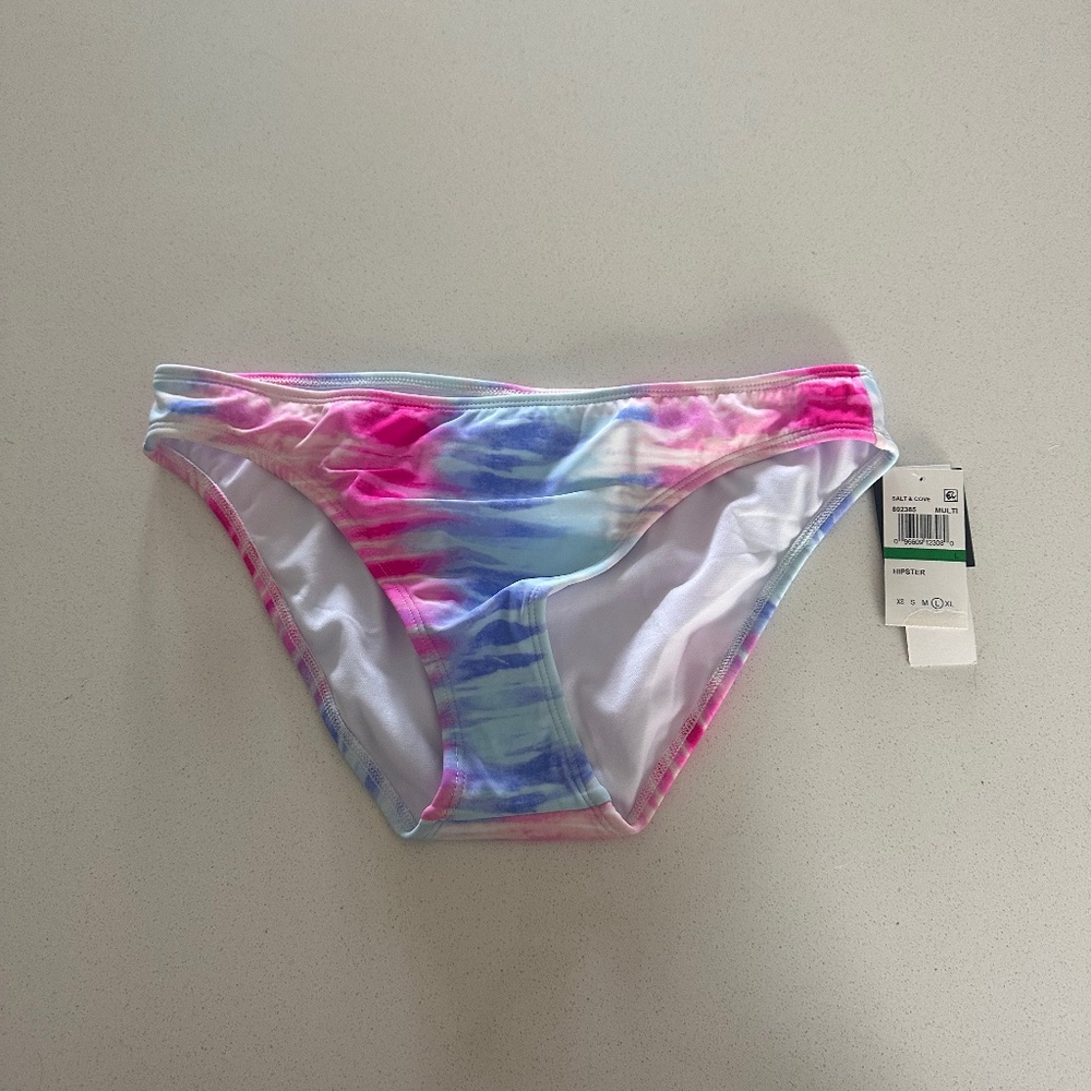 Salt & Cove Hipster Bikini Bottoms - Tie Dye Multicolor (Size L, NWT)